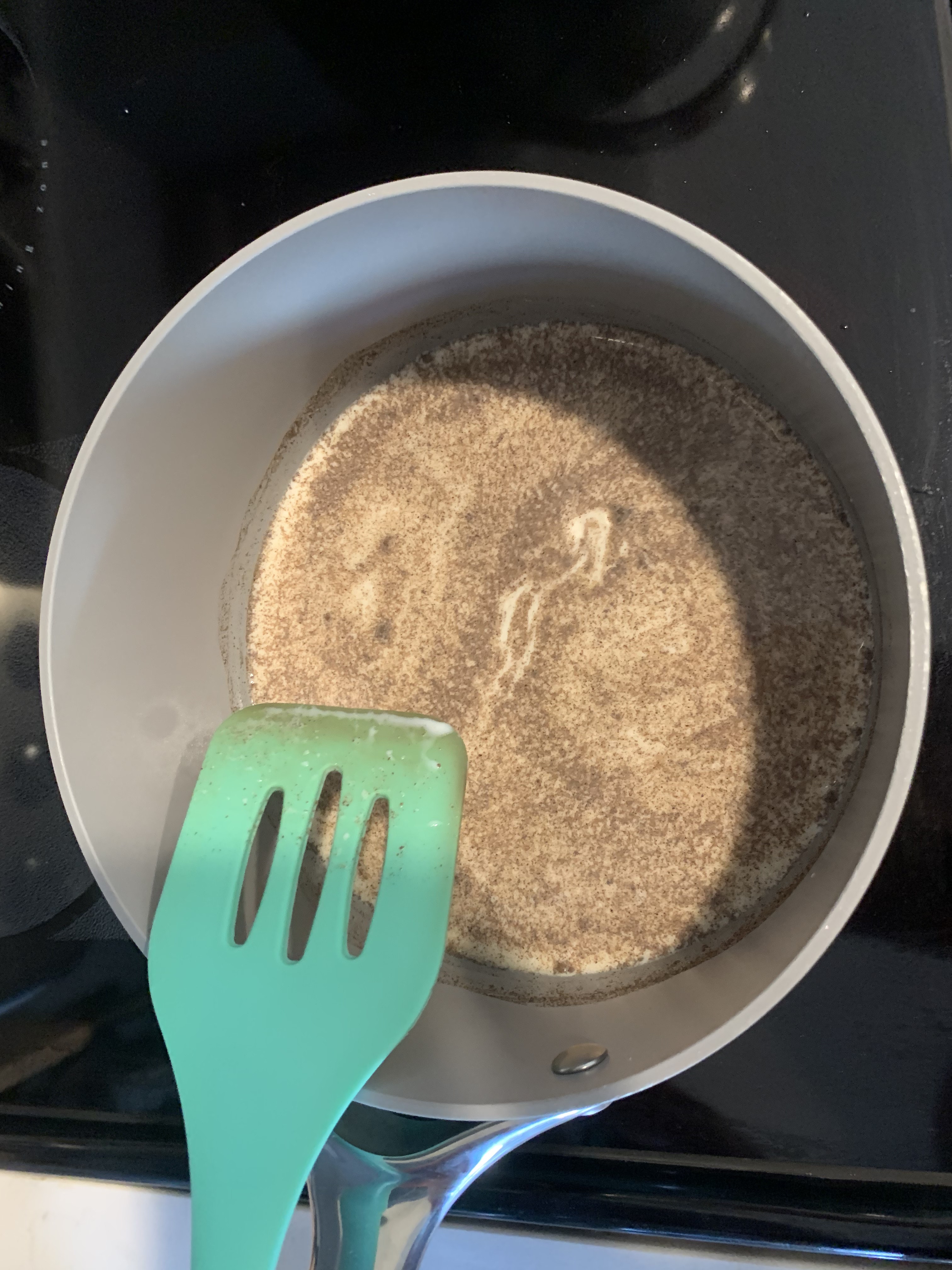 Milk coming to a simmer