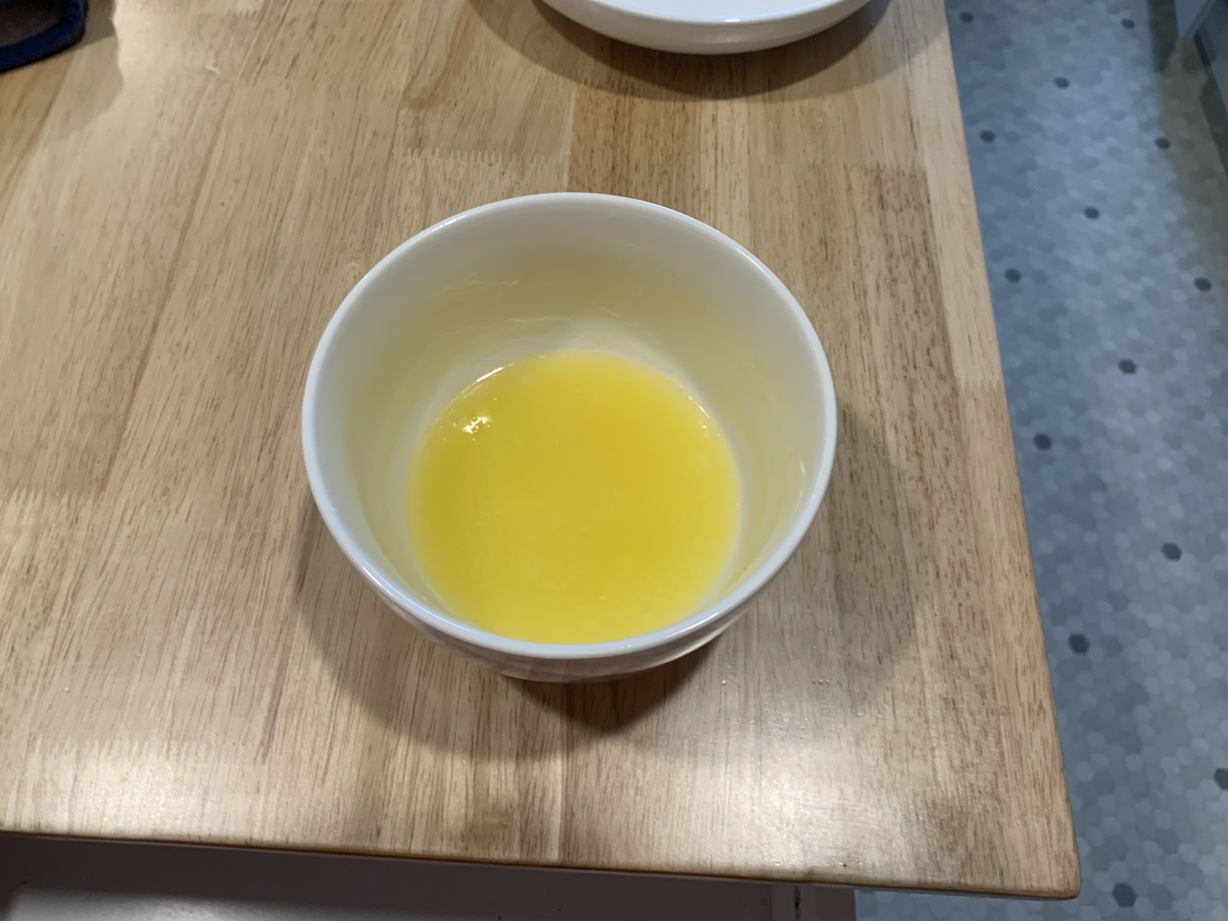 Melting the beeswax and butter