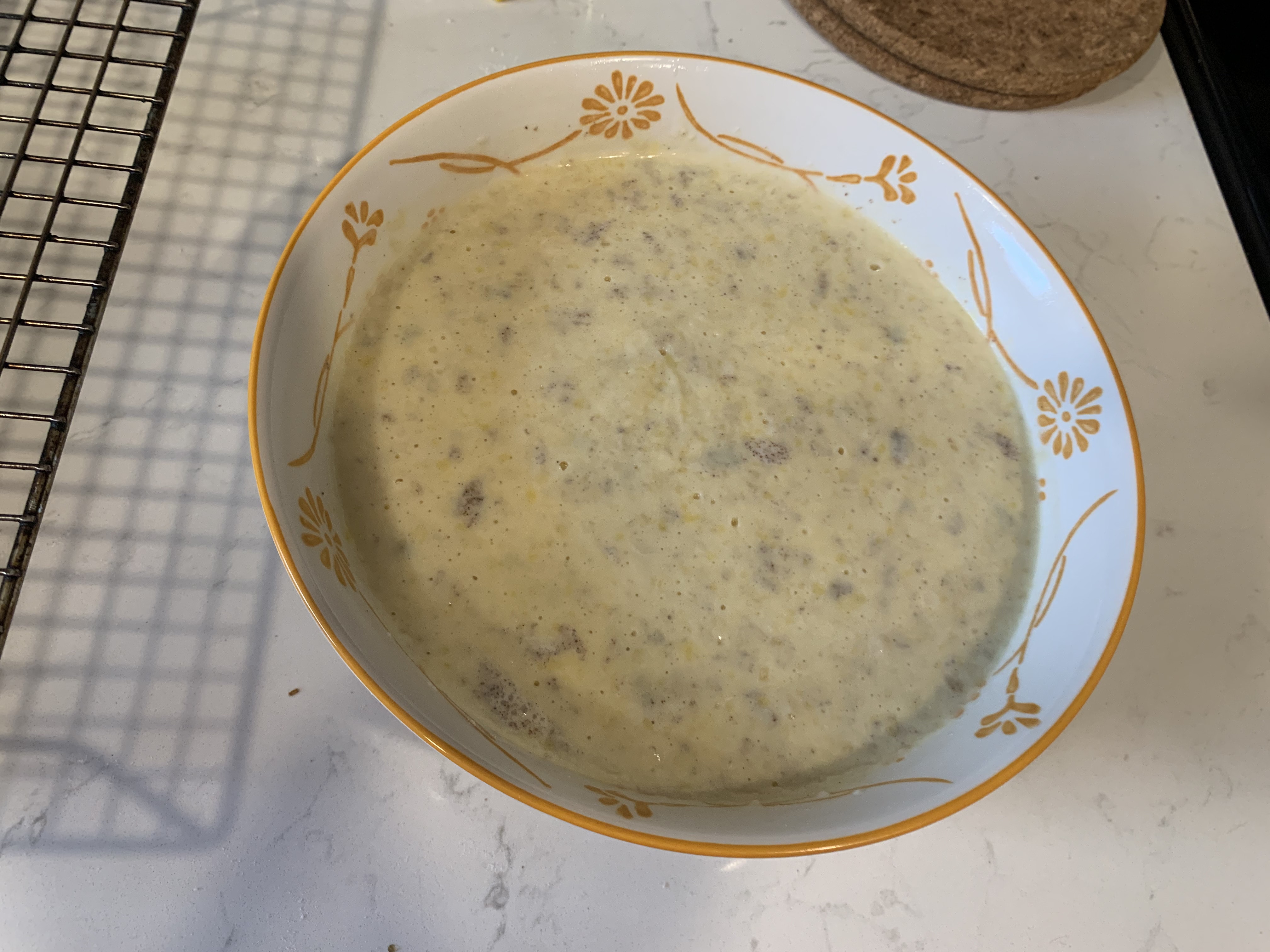 Batter covered and ready to rest