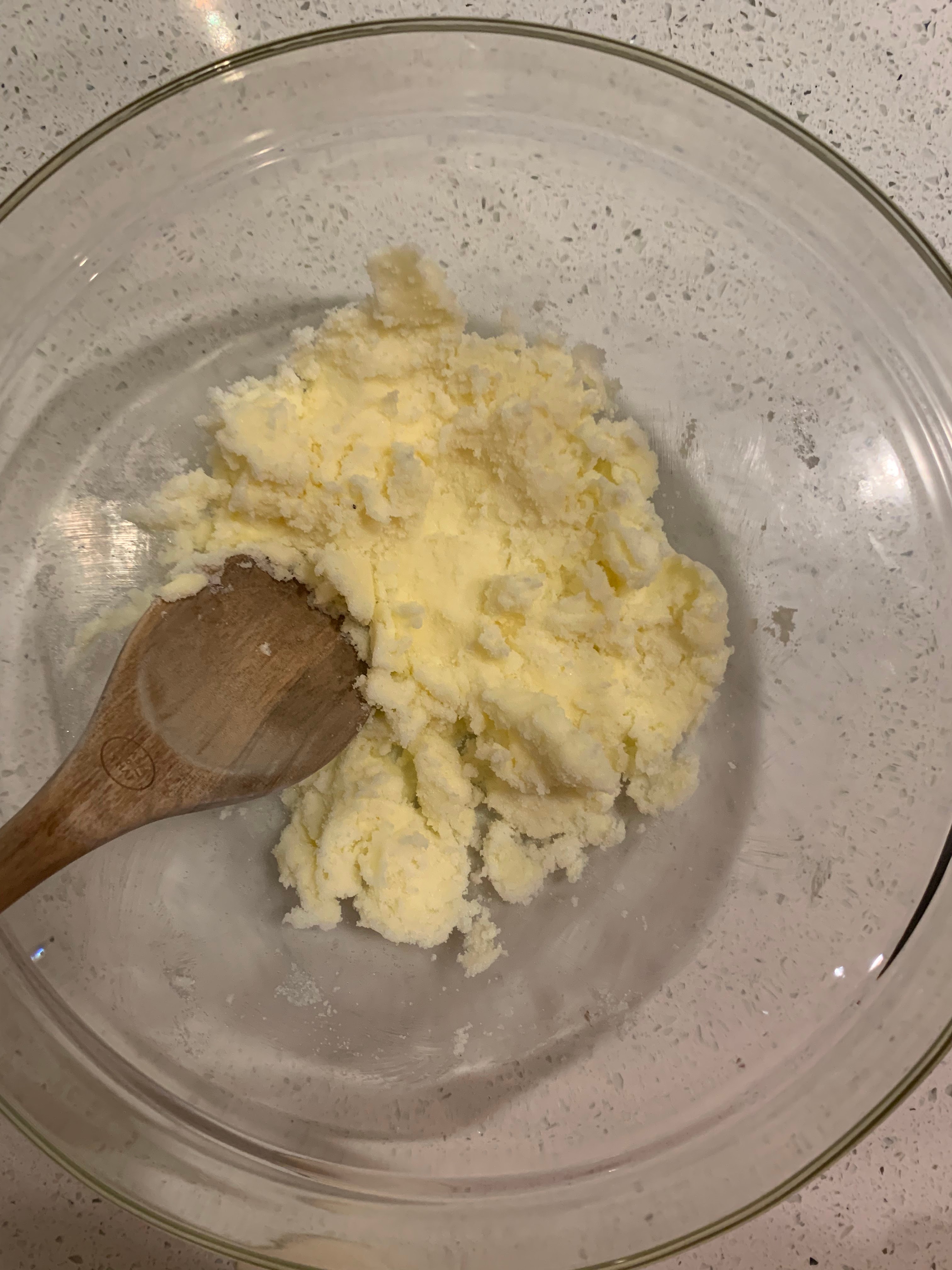 Creamed butter and sugar