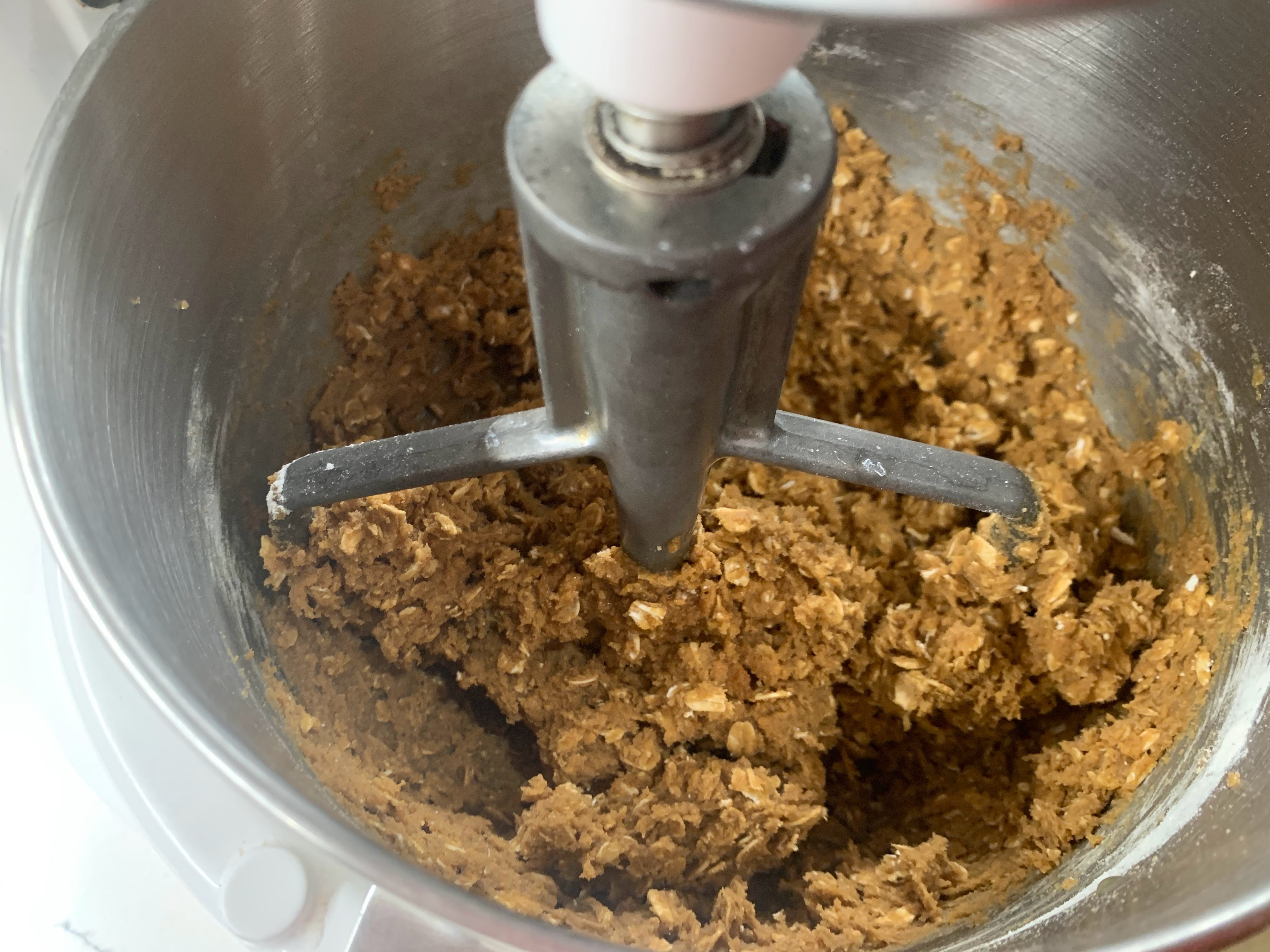 Oats and flour mixed into dough