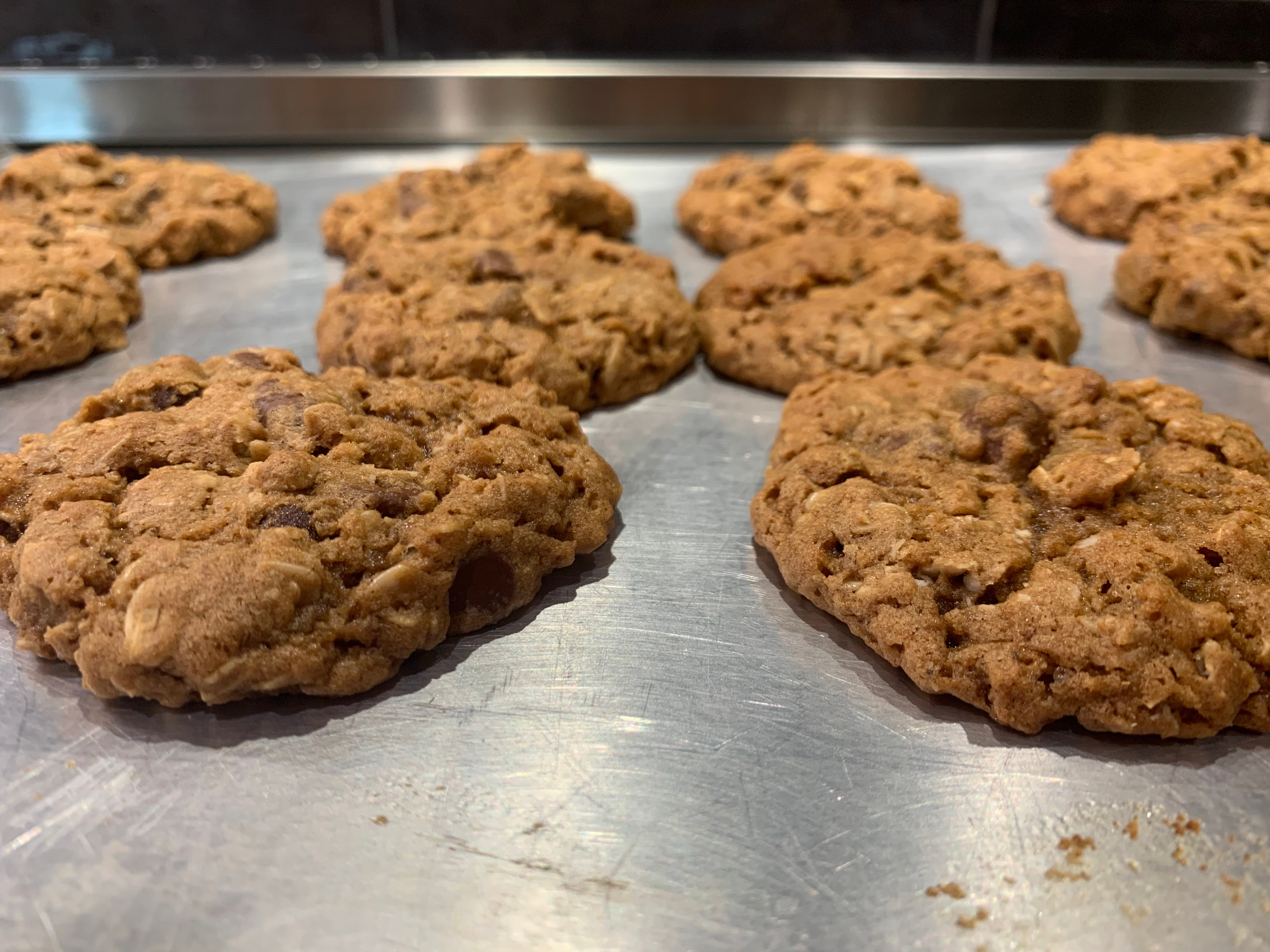 Finished oatmeal chocolate chip cookies