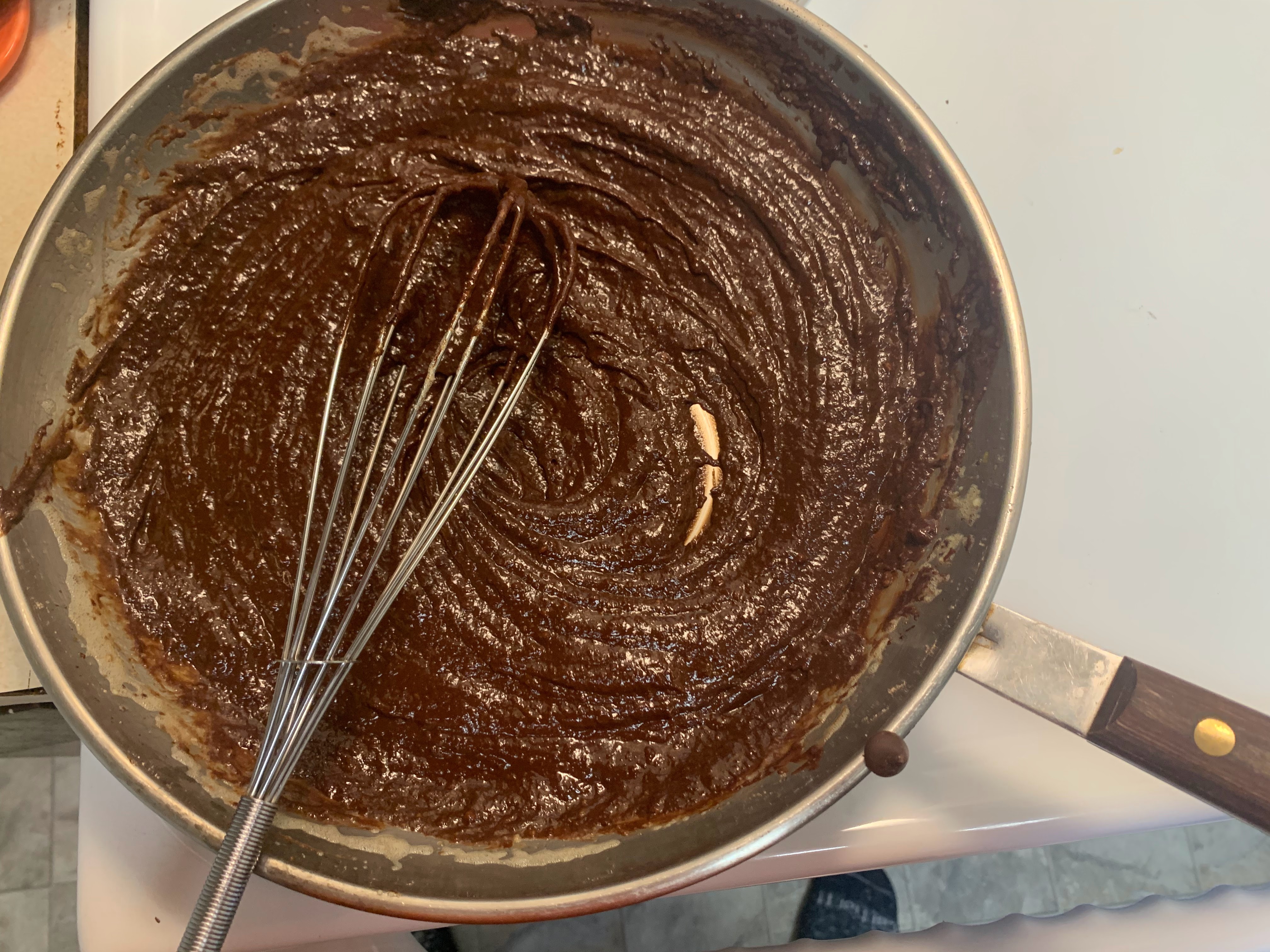 Chocolate mixture fully melted and combined