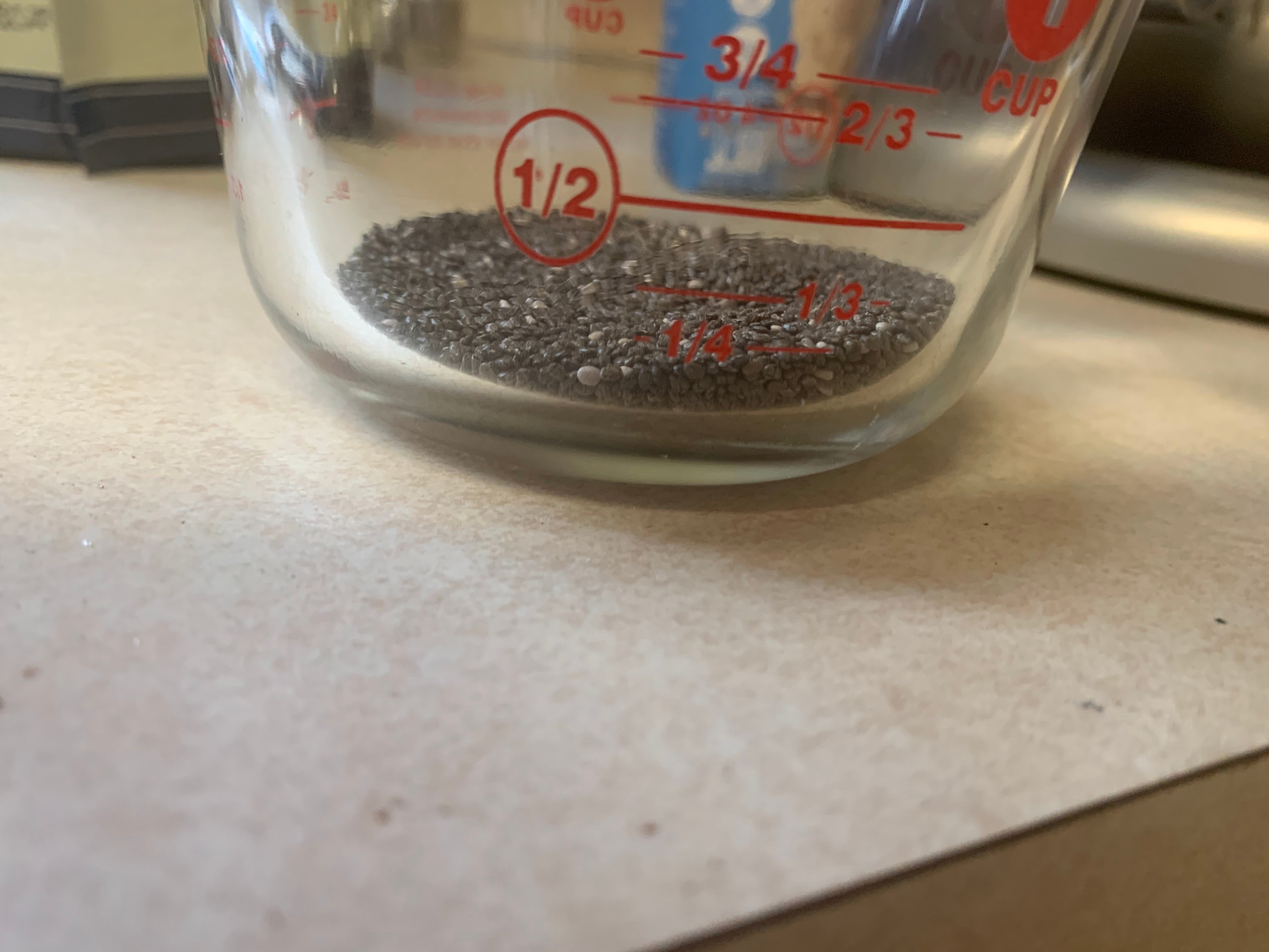 Chia seeds before water