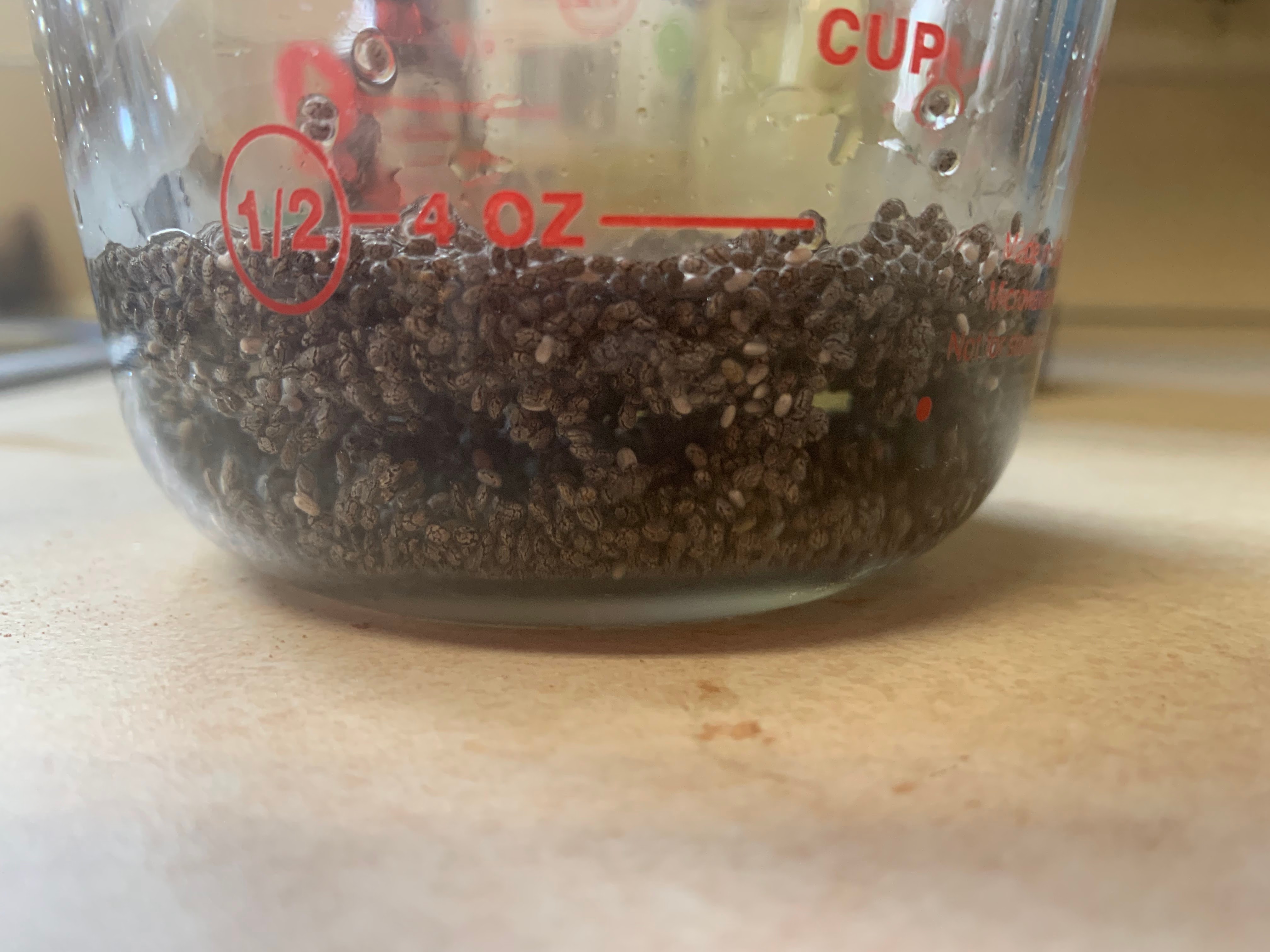 Chia eggs fully gelled after 5 minutes